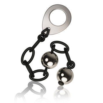 Вагинальные шарики Rocks Off Love in Chains, диаметр 2,5см, вес 140гр, Черный/серебристый