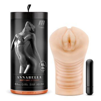 Мастурбатор с вибропулей M For Men Annabella реалистичный, 7.6 см х 16.5 см