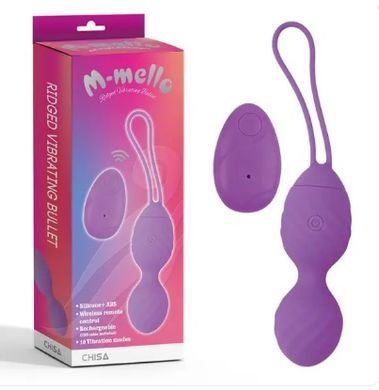 Віброяйце з пультом керування Chisa M-Mello Ridged Vibrating Bullet, фіолетовий