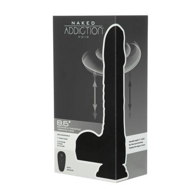 Вибро-фаллоимитатор с ротацией и пульсацией Naked Addiction 8.6&Prime; Noir, с пультом ДУ