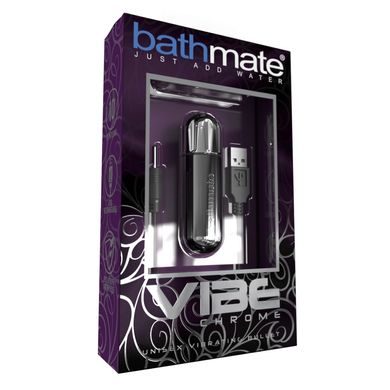 Вібропуля Bathmate Vibe Bullet Chrome, глибока потужна вібрація, Сріблястий