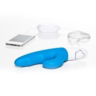 (SALE) Музыкальный вибратор-кролик OhMiBod - Freestyle :W Music Vibrator, два мощных мотора, Синій