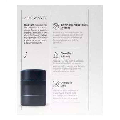 Мастурбатор Arcwave Voy Compact Stroker з унікальною системою регулювання тиску, чорний