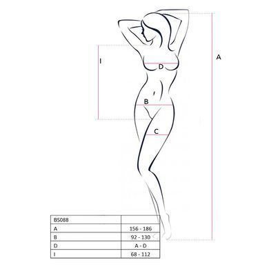 Бодістокінг з декольте Passion BS088 white, імітація корсетної шнурівки