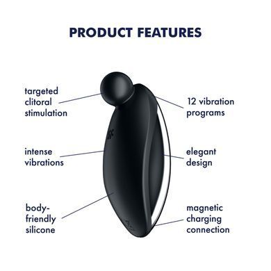 Вібратор для зовнішньої стимуляції Satisfyer Spot On 2 Black, дуже потужний, гнучкий відросток