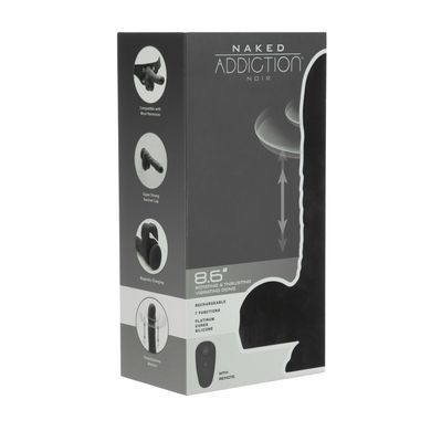 Вибро-фаллоимитатор с ротацией и пульсацией Naked Addiction 8.6&Prime; Noir, с пультом ДУ