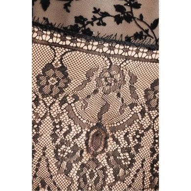 Корсет з пажами FABRA CORSET black L/XL - Passion Exclusive, трусики, напівпрозорий, Черный
