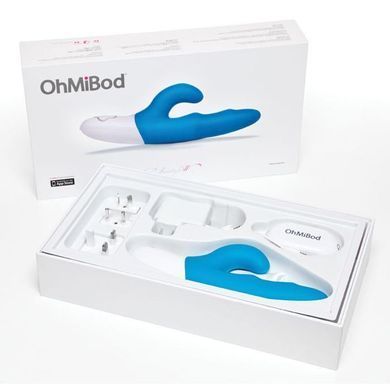 (SALE) Музыкальный вибратор-кролик OhMiBod - Freestyle :W Music Vibrator, два мощных мотора, Синій