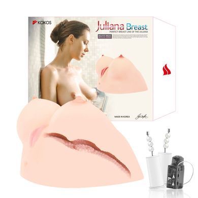 Мастурбатор Kokos Juilana Breast 2WayPlus з функцією масажу та вібрацією
