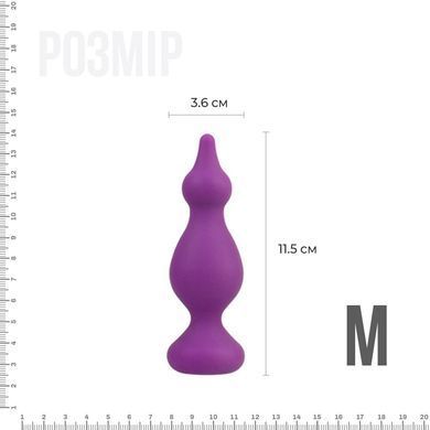 Анальна пробка Adrien Lastic Amuse Medium Purple (M) з двома переходами, макс. діаметр 3,6 см, Фиолетовый