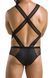 Мужское эротическое сетчатое боди Passion Victor L/XL, черное, экокожа, сетка