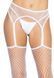Leg Avenue Net stockings with garter belt White O/S