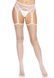 Leg Avenue Net stockings with garter belt White O/S