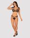 Полупрозрачный эротический комплект Obsessive Obsessivia 2pcs set black L/XL, бюстгальтер и трусики,