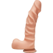 Фалоімітатор Doc Johnson The D - Ragin D - 9 Inch With Balls - ULTRASKYN - White, діаметр 5,1 см, Телесный