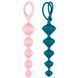 Набор анальных бус Satisfyer Beads Colored, силикон , макс. диаметр 3,3см и 3,5см, Розовый/синий
