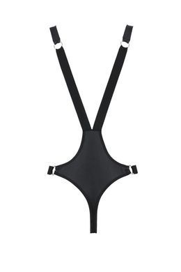 Мужское боди с люверсами Passion Harry XXL/XXXL, экокожа, черное, на лямках