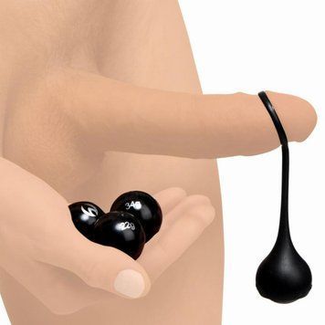 Силіконова підвіска для пеніса Cock Dangler з грузиками &ndash; чорна, Cock Dangler Siliconen Penishanger