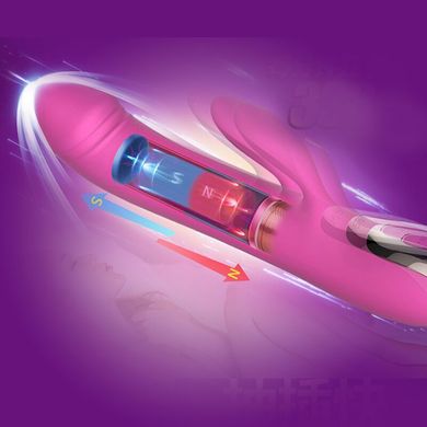 Вибратор-пульсатор Leten Automatical Thrusting Vibrator с подогревом, перезаряжаемый, 10 режимов, Розовый