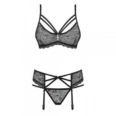 Комплект с поясом для чулок Obsessive 818-SEG-1 L/XL