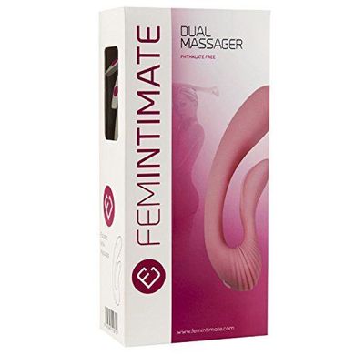 Вібратор Femintimate Dual Massager вагінально-кліторальний з чохлом для зберігання, 2 мотора, Рожевий