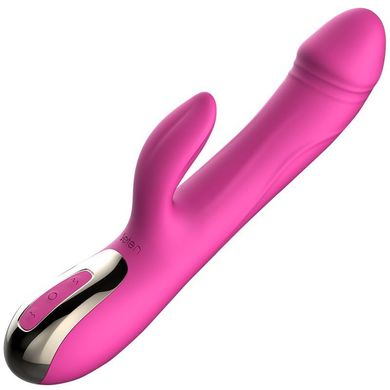 Вибратор-пульсатор Leten Automatical Thrusting Vibrator с подогревом, перезаряжаемый, 10 режимов, Розовый