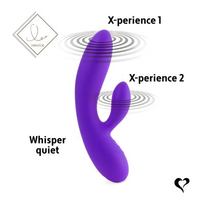 Гнучкий вібратор кролик з двома моторами FeelzToys Lea Rabbit Vibrator Medium Purple