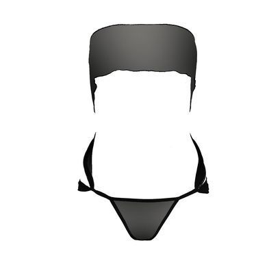 Комплект белья AMORE SET black - Passion: стринги и лиф в виде подарочной ленты с бантом, Черный