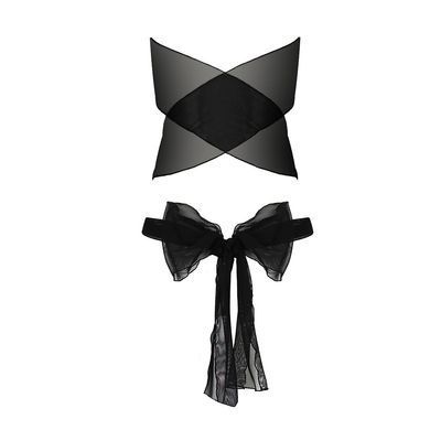 Комплект белья AMORE SET black - Passion: стринги и лиф в виде подарочной ленты с бантом, Черный