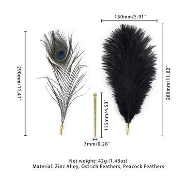 Лоскутка LOCKINK SEVANDA Natural Peacock Flirting Feather Tickler, перо павлина