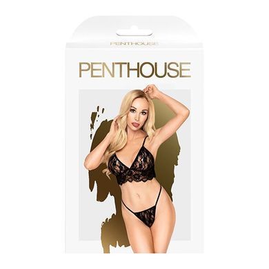 Комплект браллет и стринги Penthouse - Double Spice Black L/XL, Черный