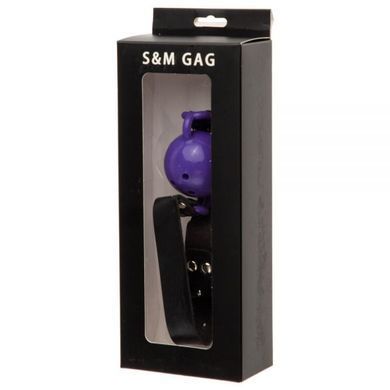 F61409 Кляп&nbsp;из экокожи Loveshop Latex BREATHABLE BALL GAG PURPLE