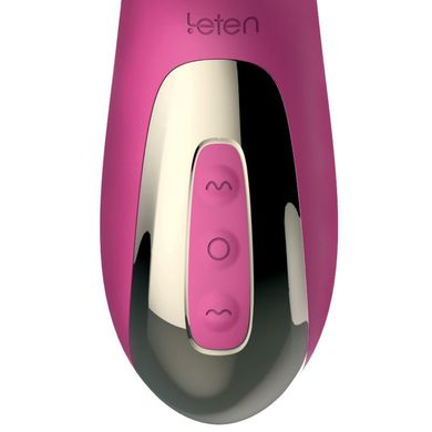 Вібратор-пульсатор Leten Automatical Thrusting Vibrator з підігрівом, що перезаряджається, 10 режимі, Рожевий