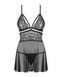 Нав'язливий 838-BAB-1 BabyDoll & Thong Black XXL