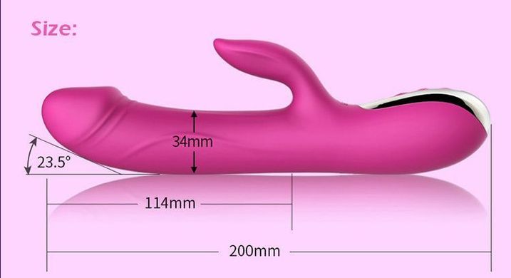 Вібратор-пульсатор Leten Automatical Thrusting Vibrator з підігрівом, що перезаряджається, 10 режимі, Рожевий