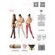Эротические колготки-бодистокинг Passion S024 red, имитация соблазнительных чулочков и пояса, Красный