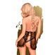 Комплект сорочка в стиле 60-х и трусики с доступом Penthouse - Libido Boost Black M/L, Черный
