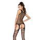 Бодистокинг Passion BS038 black, комбинезон, имитация чулок и пояса, Черный