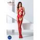 Бодістокінг Passion BS057 red, комбінезон, імітація панчох і пояса, Червоний