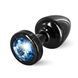 Анальний корок з каменем Diogol - Anni Butt Plug Round 25 mm Black & Blue