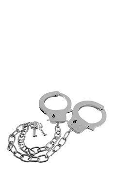 Металеві наручники GP Metal Handcuffs на довгому ланцюжку, сріблясті