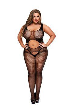 Комбинезон OPEN FRONT CROTCHLESS BODYSTOCKING, L-XL
