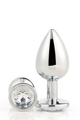 Dt21787 анальна пробка з каменем GLEAMING LOVE SILVER PLUG LARGE
