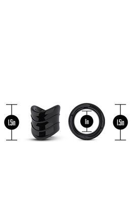 Эрекционное кольцо STAY HARD BEEF BALL STRETCHER SNUG XLONG Черное, 3.8 х 2.5 см