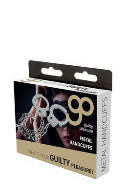 Металеві наручники GP Metal Handcuffs на довгому ланцюжку, сріблясті