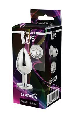 Dt21787 анальна пробка з каменем GLEAMING LOVE SILVER PLUG LARGE