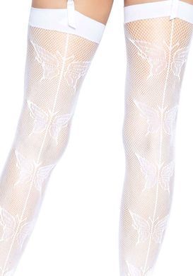 Leg Avenue butterfly backseam thigh highs White O/S