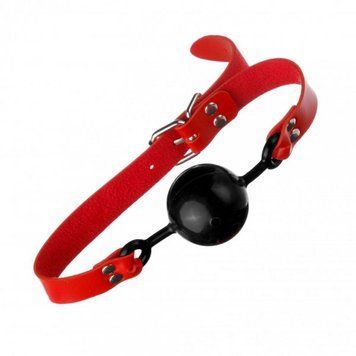 Кляп&nbsp;из экокожи Loveshop Latex BREATHABLE BALL GAG RED/BLACK