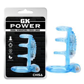 Насадка Chisa -&nbsp;GK&nbsp;Power&nbsp;Dual&nbsp;Vibrating&nbsp;Cock&nbsp;Cage&nbsp;Blue