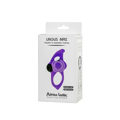 Эрекционное виброкольцо Adrien Lastic Lingus MAX Violet с язычком для стимуляции клитора, Фиолетовый